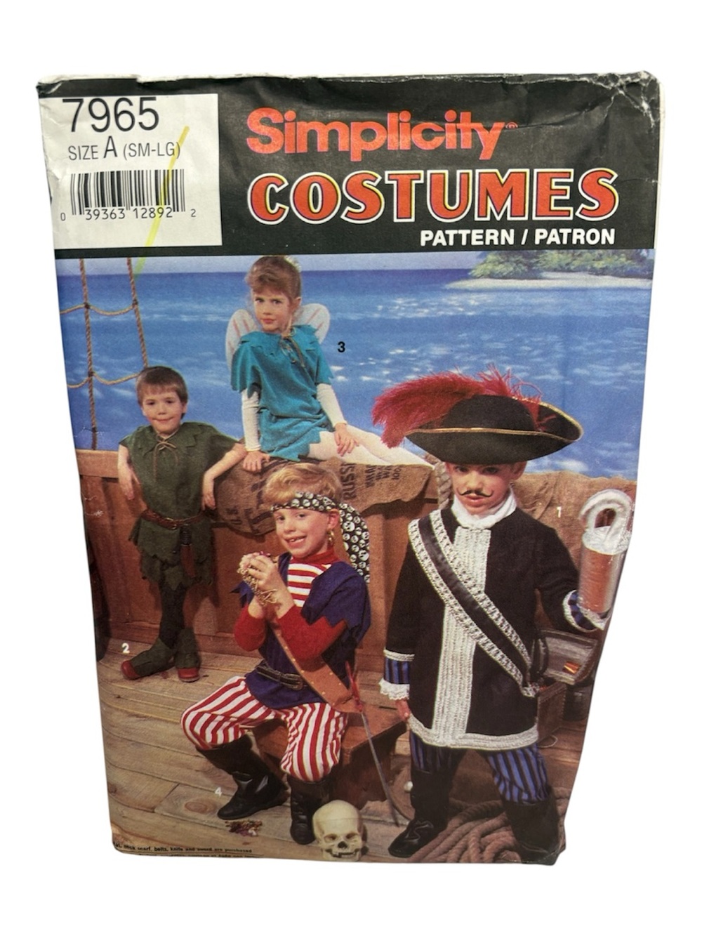Simplicity 7965 Kids Pirate & Peter Pan Costume Patterns sizes small-large